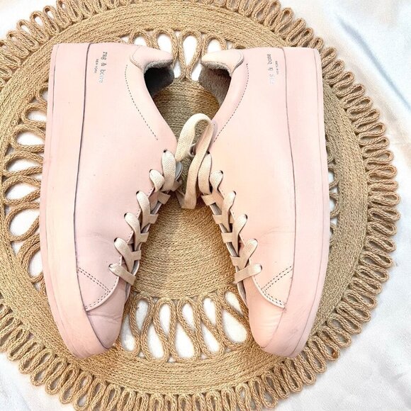 Rag & Bone RB1 Light Pink Low Leather Sneakers Unisex Size EU 37 - Picture 4 of 12